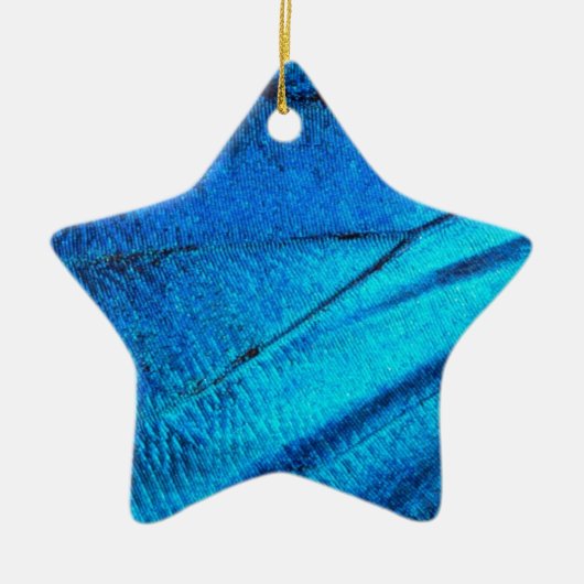 Iridescent Blue Butterfly Wing Keramisch Ornament (Voorkant)