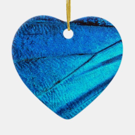 Iridescent Blue Butterfly Wing Keramisch Ornament (Voorkant)