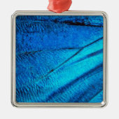 Iridescent Blue Butterfly Wing Metalen Ornament (Voorkant)