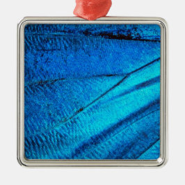 Iridescent Blue Butterfly Wing Metalen Ornament