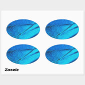 Iridescent Blue Butterfly Wing Ovale Sticker (Vel)