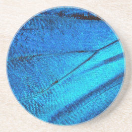 Iridescent Blue Butterfly Wing Zandsteen Onderzetter