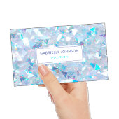 Iridescent Blue Confetti Glitter Modern Visitekaartje