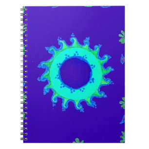 Iridescent blue Floral Art Oil Painting Notitieboek