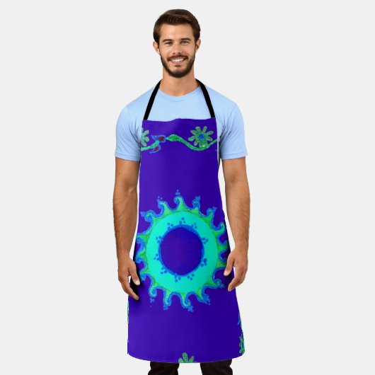 Iridescent blue floral summertime schort (Gedragen)