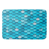 Iridescent Blue Glitter Shiny Mermaid Fish Scales Badmat (Voorkant)