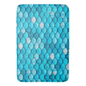 Iridescent Blue Glitter Shiny Mermaid Fish Scales Badmat (Voorkant Verticaal)