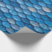 Iridescent Blue Glitter Shiny Mermaid Fish Scales Cadeaupapier (Hoek)