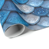 Iridescent Blue Glitter Shiny Mermaid Fish Scales Cadeaupapier (Rol Hoek)