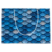Iridescent Blue Glitter Shiny Mermaid Fish Scales Large Cadeautasje (Voorkant)
