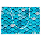 Iridescent Blue Glitter Shiny Mermaid Fish Scales Large Cadeautasje (Achterkant)