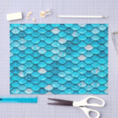 Iridescent Blue Glitter Shiny Mermaid Fish Scales Tissuepapier (Craft)