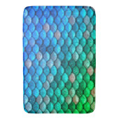 Iridescent Blue Green Glitter Mermaid Fish Scales Badmat (Voorkant Verticaal)