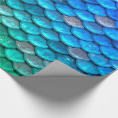 Iridescent Blue Green Glitter Mermaid Fish Scales Cadeaupapier (Hoek)