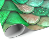 Iridescent Blue Green Glitter Mermaid Fish Scales Cadeaupapier (Rol Hoek)