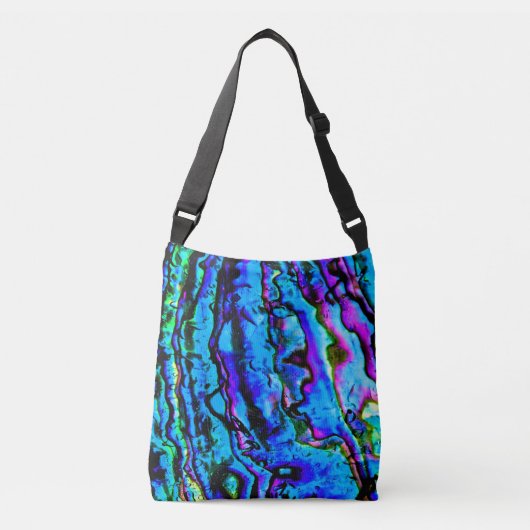 Iridescent Blue Green Paars, prachtig Crossbody Tas (Voorkant)