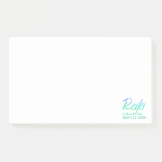 *~* Iridescent Blue Green & Turquoise Reiki Post-it® Notes (Voorkant)