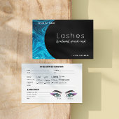 Iridescent Blue Lash Record extensie Kaart Visitekaartje