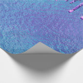 Iridescent Blue Paarse Glitter Druppelt  Cadeaupapier (Hoek)