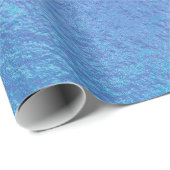 Iridescent Blue Paarse Glitter Druppelt  Cadeaupapier (Rol Hoek)