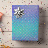 Iridescent Blue Paarse Zeemeermin Scales Cadeaupapier