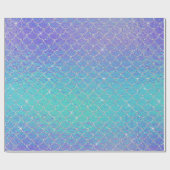Iridescent Blue Paarse Zeemeermin Scales Cadeaupapier (Vlak)