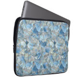 Iridescent Blue Pearl Petal Pattern Laptop Sleeve (Voorkant Rechts)