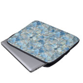 Iridescent Blue Pearl Petal Pattern Laptop Sleeve (Voorkant onderkant)