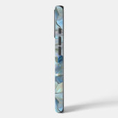 Iridescent Blue Petal Floral Print iPhone Case (Achterkant / Links)