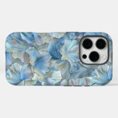 Iridescent Blue Petal Floral Print iPhone Case (Achterkant (horizontaal))
