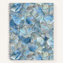 Iridescent Blue Petal Marbled Spiral Notitieboek