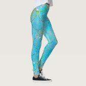  Iridescent Blue Shimmer Mermaid Scales Leggings (Rechts)