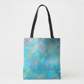  Iridescent Blue Shimmer Mermaid Scales Tote Bag (Voorkant)