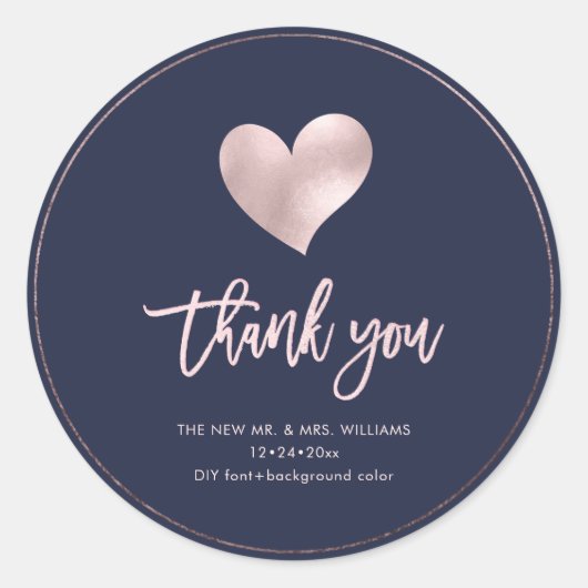 Iridescent Blush Pink Heart Hartelijk dank Ronde Sticker (Voorkant)
