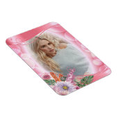 Iridescent Bokeh PInk &  bloemen - DIY Foto Magneet (Rechterzijde)