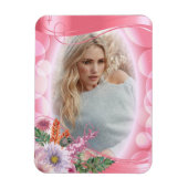 Iridescent Bokeh PInk &  bloemen - DIY Foto Magneet (Verticaal)