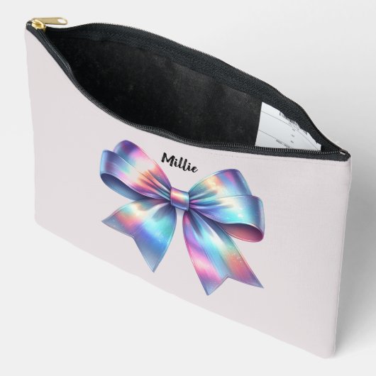 Iridescent Bow Gepersonaliseerde Accessoirezak Etui (Open)