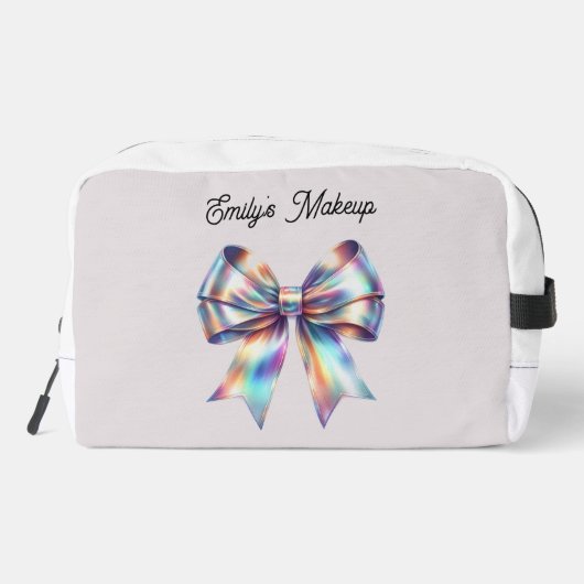 Iridescent Bow Gepersonaliseerde Accessoirezak Toilettasje (Achterkant)