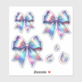 Iridescent Bow Set met Teardrops Sticker (Vel)