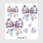 Iridescent Bows met Teardrops Sticker (Vel)