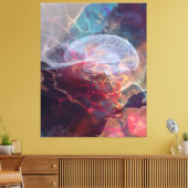 Iridescent Brain Nebula Neural Glow Art Canvas Afdruk (Insitu (Woonkamer))