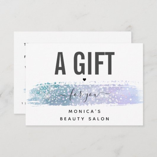 Iridescent Brush Stroke Modern Beauty Salon Spa (Voorkant / Achterkant)