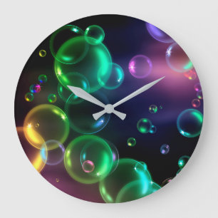 Iridescent bundel op zwart grote klok