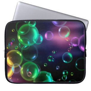 Iridescent bundel op zwart laptop sleeve