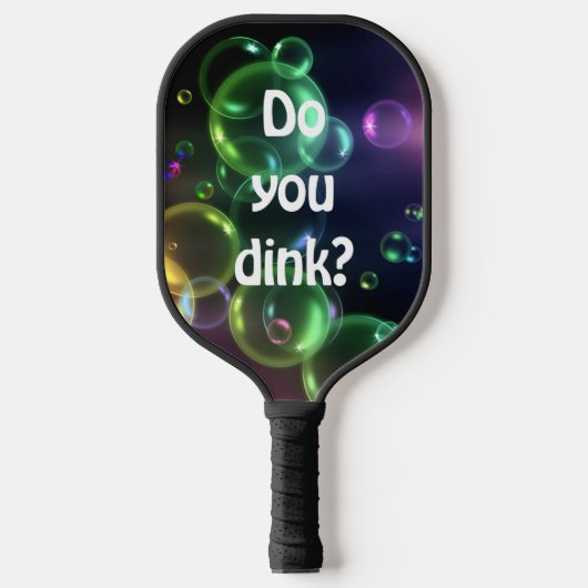 Iridescent bundel op zwart pickleball paddle (Voorkant)