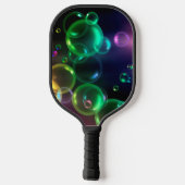 Iridescent bundel op zwart pickleball paddle (Achterkant)