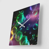 Iridescent bundel op zwart vierkante klok (Hoek)