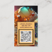 Iridescent Burst Abstracte Citrine Crystal QR-code Visitekaartje (Achterkant)