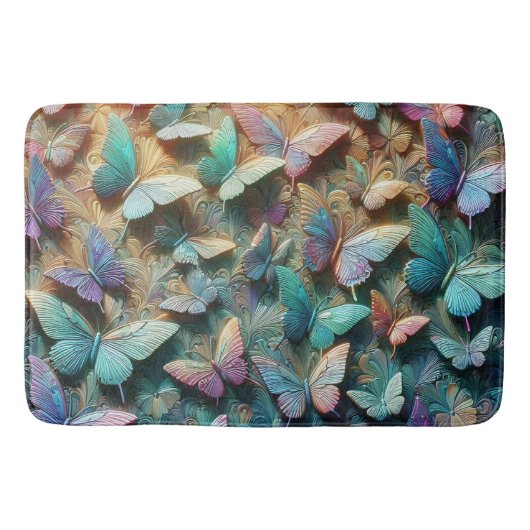 Iridescent Butterfly Garden Badmat (Voorkant)