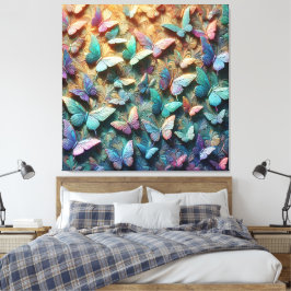 Iridescent Butterfly Garden Canvas Afdruk